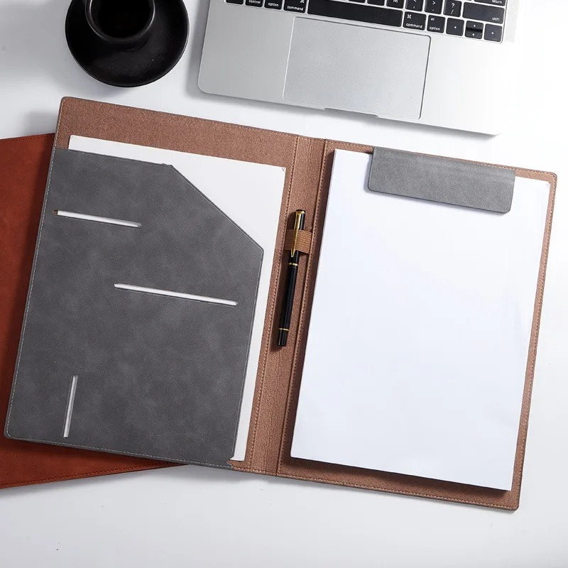 Leather Work Folder - Черная кожаная папка-портфолио формата А4 с