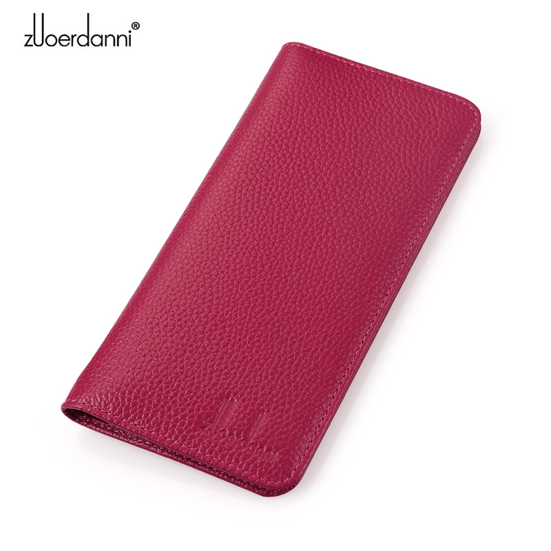 Leather Work Folder - Ультратонкий женский кошелек, Длинный кошелек, мягкий