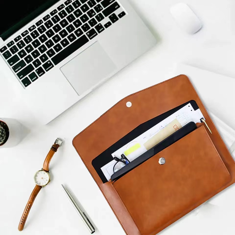 Leather Work Folder - Кожаная папка для документов А4, вместительный